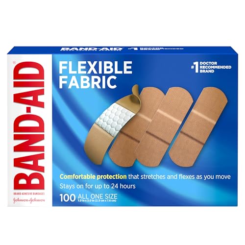 Band-Aid Brand Flexible Fabric Sterile Adhesive Bandages, Comfortable Cushioned Wound Care & Protection for Minor Cuts, Sc...