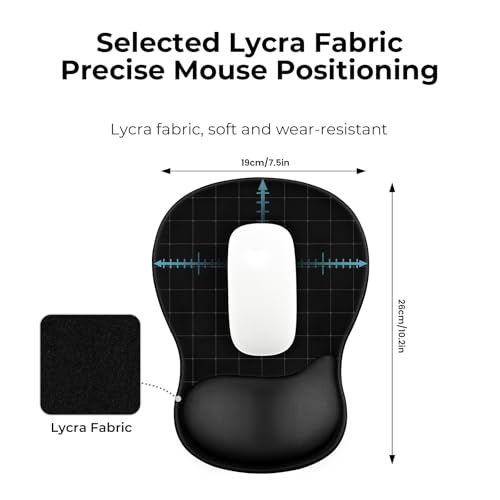 EooCoo Ergonomic Mouse Pad with Gel Wrist Rest Support Middle Concave Design, Relieve Wrist Pain Mousepad, Non-Slip Base f...