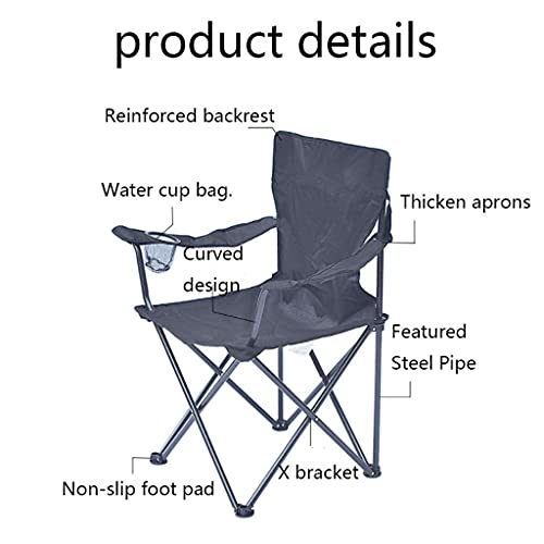 Outdoor Camping Chair Ultra-Light Outdoor Folding Camping Chair Comfortable Beach Chair with Armrests with Storage Bag Com...