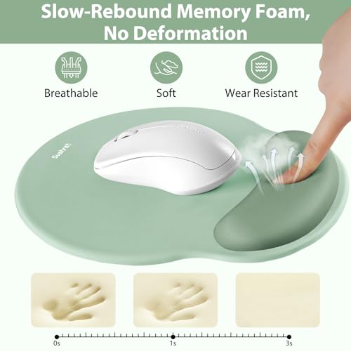 Sushret Mouse Pad and Keyboard Wrist Rest, 3-in-1 Gel Memory Foam Ergonomic Mouse Pad with Wrist Rest Set,Gaming Mousepad ...