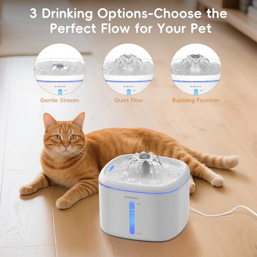 Cat Water Fountain,84oz/2.5L Pet Cat Fountain – Ultra Quiet Upgraded Automatic Pet Water Dispenser with 3 Replaceable Filt...