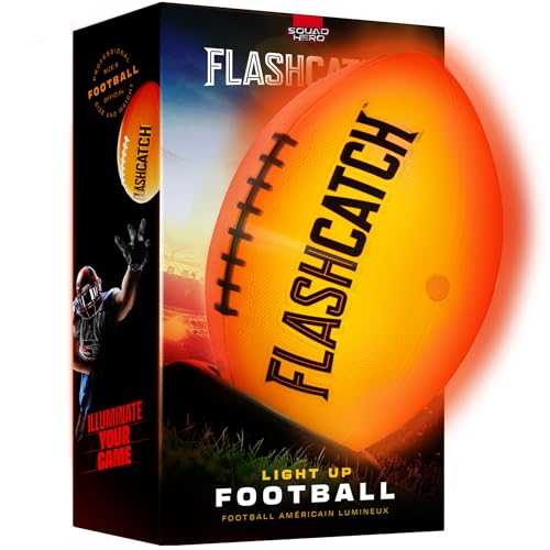 Light Up Football - Glow in the Dark Ball - NO 6 - Boys Gifts - Outdoor Sports, Birthday Gifts for Boys 8-15+ Year Old - K...