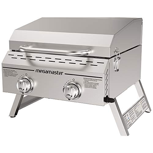 Megamaster 2-Burner 16,000 BTU Grill Bundle with Gas One 3 ft Propane Hose and Regulator for Fire Pits and Grills