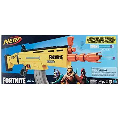 Fortnite AR-L Nerf Elite Dart Blaster - Motorized Toy Blaster, 20 Official Nerf Fortnite Elite Darts, Flip Up Sights - for Youth, Teens, Adults