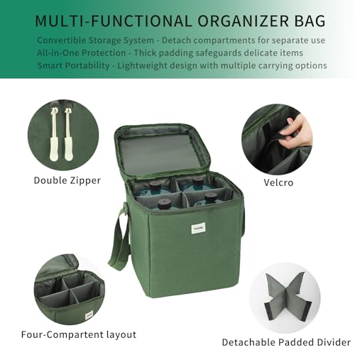 Fulvitaly Small 1LB Propane Tank Storage Bag, Mini Fuel Cylinder Carry Bags for 4-Pack Propane Tanks 16 OZ, Portable Ref...