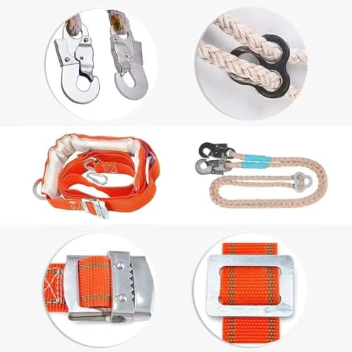 DJEMMPS Tree Climbing Spike, Tree Climbing Spike Set 2 Gears Non-Slip Tree Climbing Gear, Tree Climbing Tool Equipment wit...