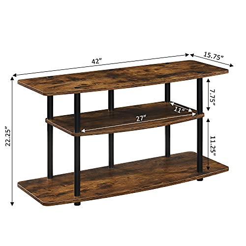 Convenience Concepts Designs2Go No Tools 3-Tier Wide TV Stand 42" - Entertainment Center for TVs up to 46 Inches, Modern T...