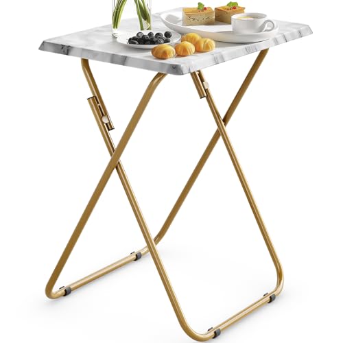HUANUO Folding TV Tray Table -Stable Tray Table with No Assembly Required, TV Dinner Tray for Eating, Foldable Snack Table...