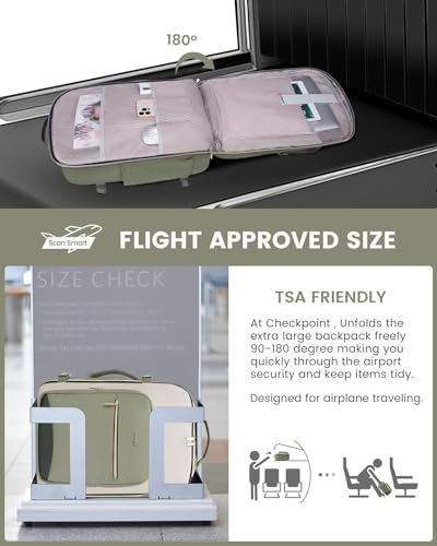 LOVEVOOK 40L Travel Backpack for Women & Men, Airline Approved Carry On Luggage with 3 Packing Cubes, TSA Overnight Bags, ...