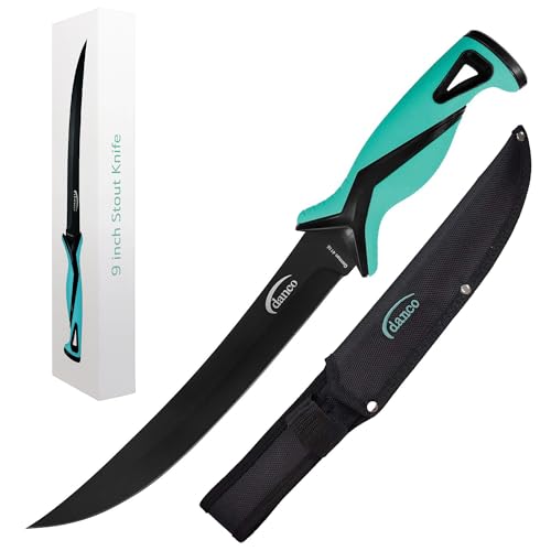danco Pro Series 9" Stout Knife | Full Tang German G4116 Stainless-Steel Blades with Teflon Coating, Molded Nylon Sheath, ...
