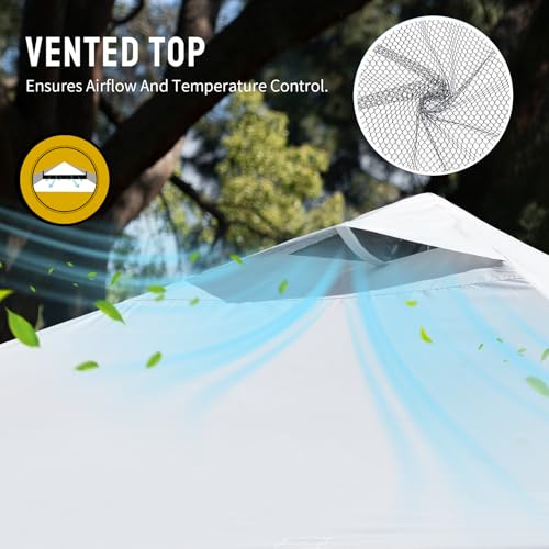 CROWN SHADES 10x10 Pop Up Canopy - Beach Tent with One Push Setup - Easy Outdoor Sun Shade for Events, Parties, Camping - ...