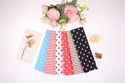 Leeven Polka Dot Headband for Women 6 Pack Non Slip Soft Elastic Floral Hairbands Soft Fabric Stripe Head Bands for Girls ...