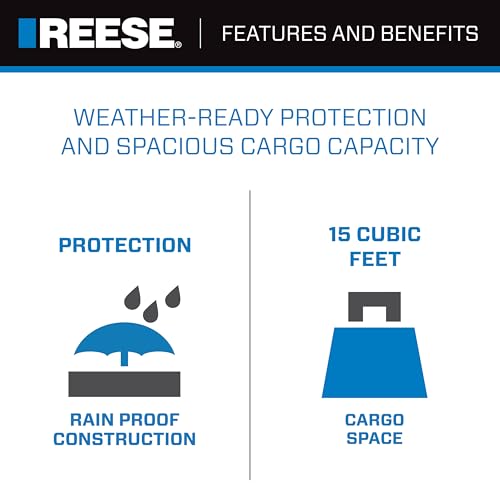 Reese Explore 63604 Amigo Hitch Mount Cargo Carrier Bag, 59 Inch x 18.5 Inch x 24 Inch, Rainproof, Fit On A Most Full-Size Hitch Mounted Cargo Carriers.