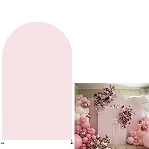 afoloa Light Pink Arched Stretchy Fabric Covers for Parties Double-Sided Arch Stand Backdrop Cover Wedding Birthday Party ...