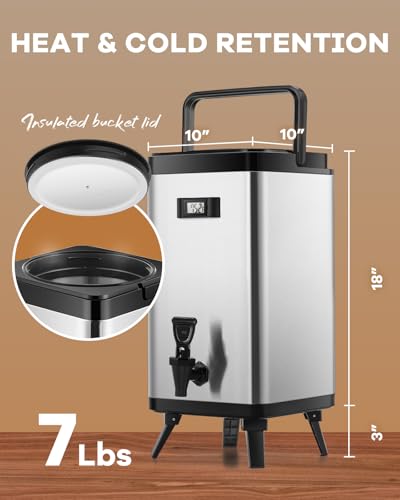 Moonshan Insulated Beverage Dispenser Keep Hot & Cold Urn 12 L/3.2 Gallon Drink Dispenser with Spigot for Tea Coffee Juice...
