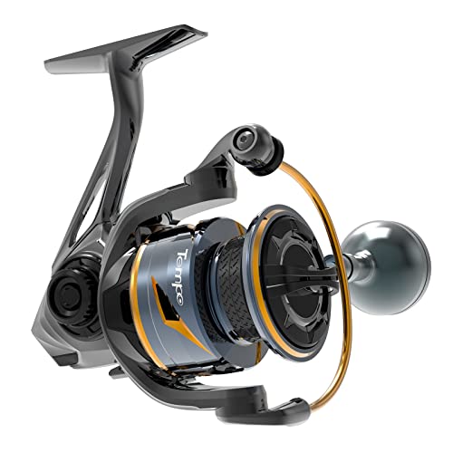 Tempo Persist Spinning Reel - Saltwater and Freshwater Fishing Reels, Aluminum Body with 7+1 BB, 30.9 LBs Max Drag Carbon ...