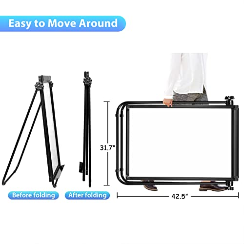 Stand White Board - 40x28 Magnetic Dry Erase Board Flipchart Board Double Sided Easel Board Portable Whiteboard for Classr...