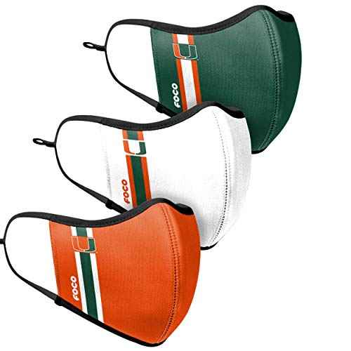 Miami Hurricanes NCAA Face 3 Pack Face Cover