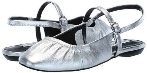 Steve Madden Women's Garson Mules, Silver Leather, 6