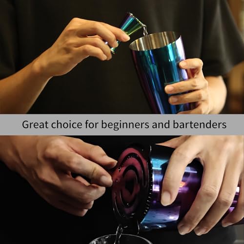 Safring Boston Cocktail Shaker Bar Set, Weighted Boston Shaker Tins, Bartender Kit with 18oz & 28oz Mixed Drink Shaker, Ha...