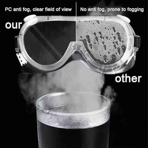 Safety Goggles 6 Pack - Anti-Fog Protective Safety Glasses - Clear Lens Adjustable Soft Lightweight Protection Eyewear