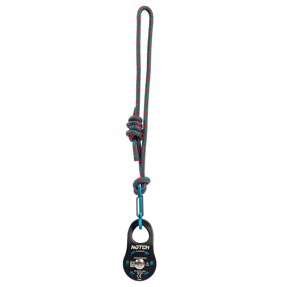 Notch Micro Pulley Combo Includes Micro Pulley, Micro Carabiner & 5mm Accessory Cord, Midline Attachable, Use with Lines u...