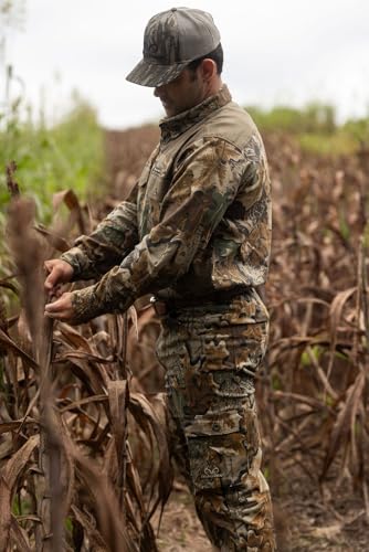 Realtree Men’s Long Sleeve Button Down Camp Shirt – Midweight, Cotton, Breathable Outdoor Shirt for Hunting and Fishing