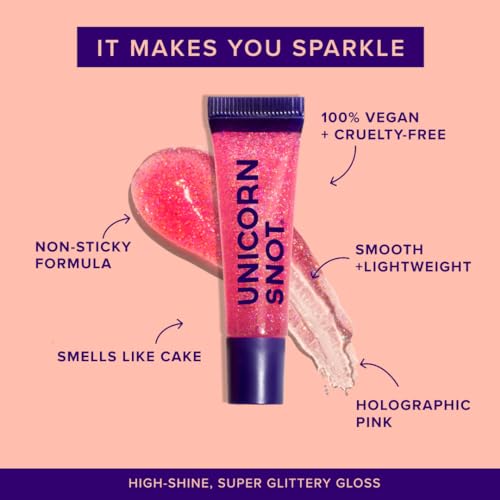 UNICORN SNOT Holographic Glitter Lip Gloss | Sparkly & Shimmer Lips for Christmas Glitter Makeup | Stocking Stuffers for H...
