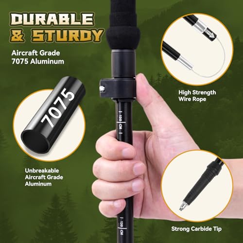 Thristride Trekking Poles Aviation Grade Aluminum Alloy-Strong Lightweight Collapsible Walking Sticks for Hiking Poles for...