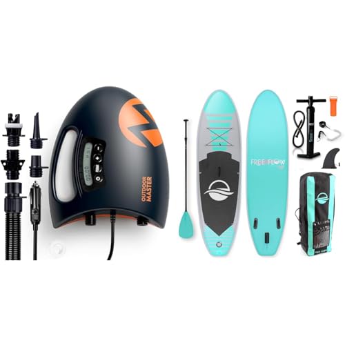 SereneLife Inflatable Stand Up Paddle Board with Premium SUP Accessories – Wide Stable Design with Non-Slip EVA Deck Pad f...