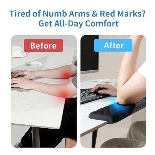 MEKASS L-Shaped Desk Elbow Pad for Desk, Memory Foam Elbow Support Padding with Non-Slip, 2-Piece Ergonomic Desk Edge Cush...
