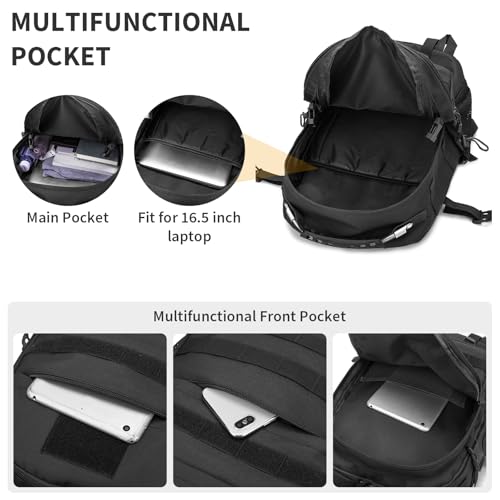 HUNTVP Military Tactical Backpack 40L Large Army 3 Day Assault Pack Molle Bag Backpacks WR Hunting Rucksack Assault Pack