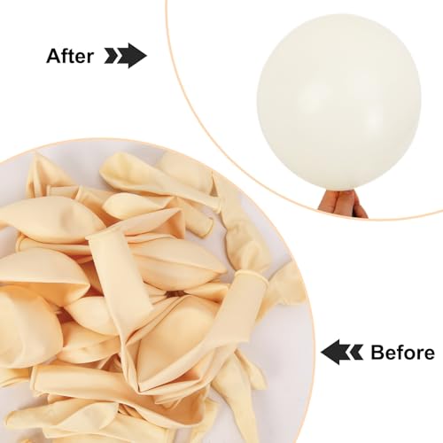 APLANET 150pcs Ivory White Cream Balloons Different Sizes 18 12 10 5 Inch, Latex Balloons for Ivory White Themed Birthday ...