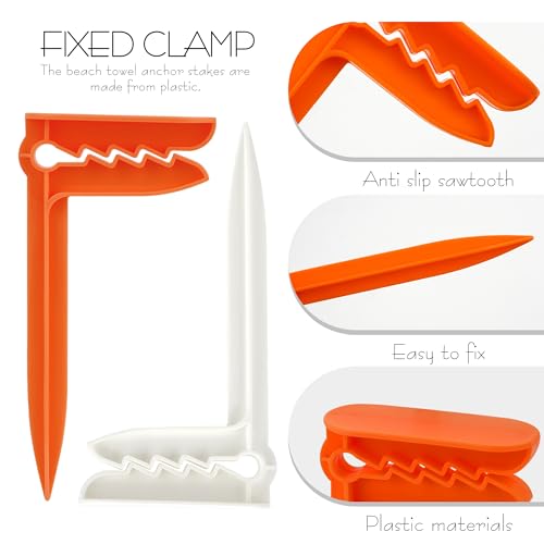 SHIDOW Beach Stakes, Outdoor Towel Anchor Stakes Picnic Mat Clips, Clamps Picnic Blanket Holders, Towel Sand Spikes, Beach...