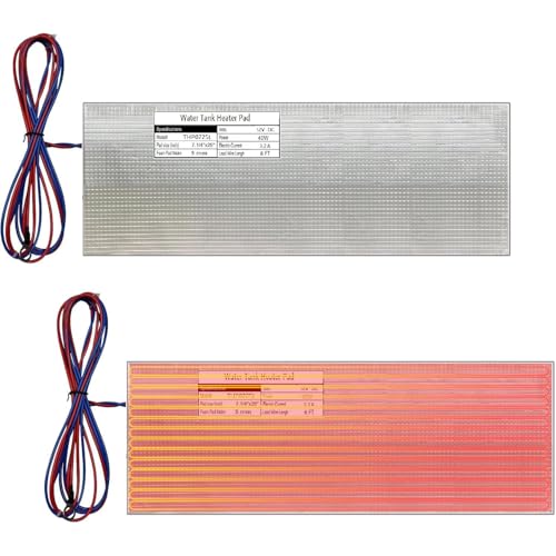 H&G lifestyles RV Tank Heater Pad Use with Up to 50 Gallons Fresh Water 12V Holding Tank Heating Pad with Constant Tempera...