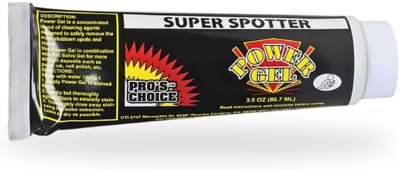 Pro's Choice Power Gel Tube, Professional Carpet Gel Stain Remover for Clothes Laundry, Concentrated Spot Cleaner for Clothes, Tough Stains, Carpets, Upholstery & Fabric, Squeeze Tube Application, 3oz