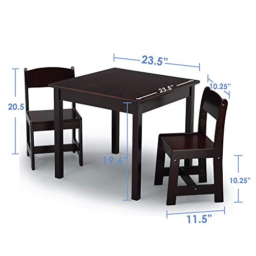 Delta Children MySize Kids Wood Table and Chair Set (2 Chairs Included) - Ideal for Arts & Crafts, Snack Time, Homework & ...