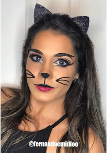 Merroyal Cat Face Jewels, Cat Face Stickers Halloween Costume Accessories for Women and Girls