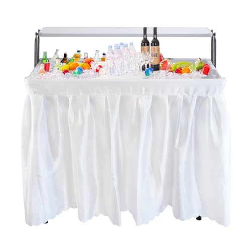 Nice C 4 ft Folding Ice Cooler Table, Party Cooler, Grazing Table, Tables with Drain, Party Tables, with Matching Skirt, S...