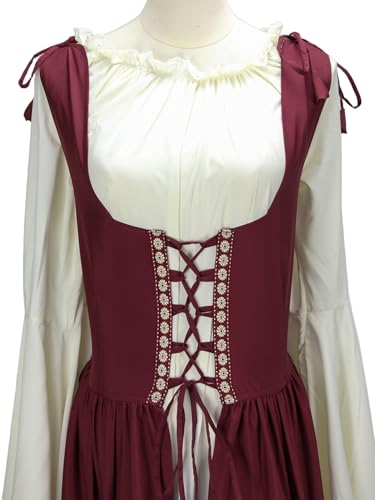 Abaowedding Womens's Medieval Renaissance Costume Cosplay Over Dress