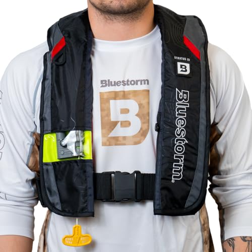 BLUESTORM Stratus 35 Inflatable Life Jacket PFD for Adults | US Coast Guard (USCG) Approved Automatic Self Inflating Life ...