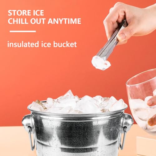 5L Stainless Steel Ice Buckets Insulated Ice Bucket for Parties Drink Cocktail Wine Champagne Bucket Cooler for Home Resta...