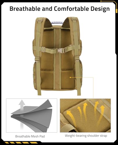 CVLIFE Tactical Range Backpack with Removable Divider, Gun Cases Bag with 4 Pistol Carrying Cases, Rucksack for Shooting (...