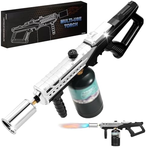 Powerful Propane Torch Gun, Flamethrower With Adjustable Flame, 800,000BTU Blow Torch for Campfire, Fire Pit Starter, Fun Gift (Propane Tank Not Included)