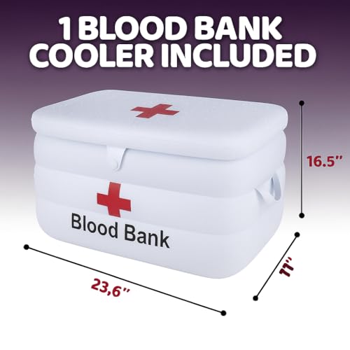 ArtCreativity Inflatable Blood Bank Cooler - Hospital-Themed Drink & Snack Holder, Nurse Graduation Party Decorations, Hal...