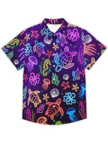 REVENEVER Funny Hawaiian Shirts for Men Short Sleeve Button Down Casual Shirts Summer Tropical Beach Shirt