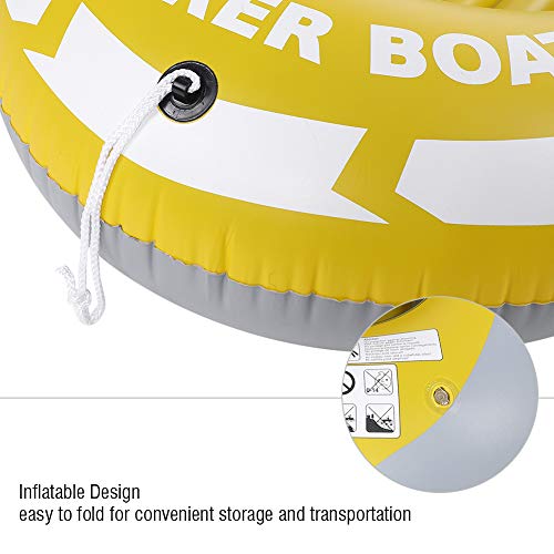 Thicken Raft Inflatable Kayak Inflatable Boat Canoe-1 Person Inflatable Fishing Boat Floaties Kayak Yellow PVC Boat Tourin...
