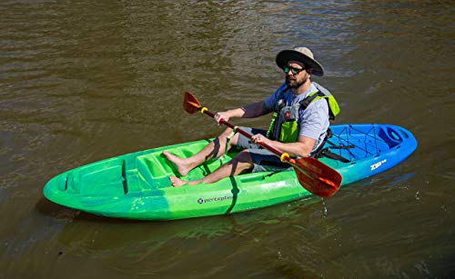 Perception Zip 9.5 | Sit on Top Kayak for All-Around Fun | Stable and Fast | Rear Storage with Tie Downs | 9' 6"