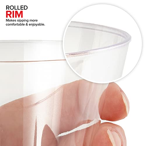 Stock Your Home 9 oz Clear Disposable Plastic Cups (200 Pack) Elegant Tumblers Glasses for Parties, Weddings, Holidays, De...