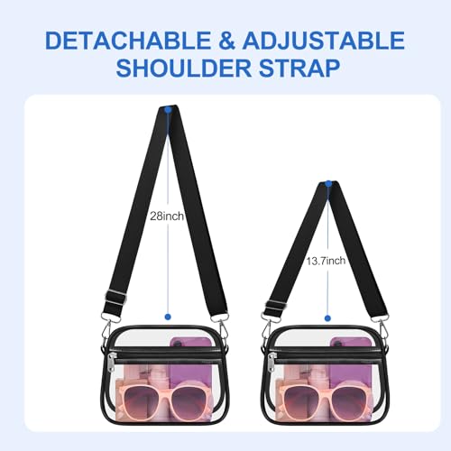 COK Clear Bag for Stadium Events Crossbody Bags for Women and Men Clear Purse for Concerts Festivals